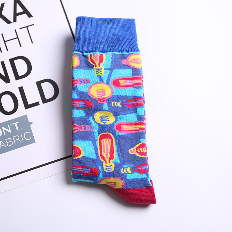 Sports Socks Tide Colored Pop Art Style Stockings Couple Of Men And Women In Tube Socks Personalized Socks